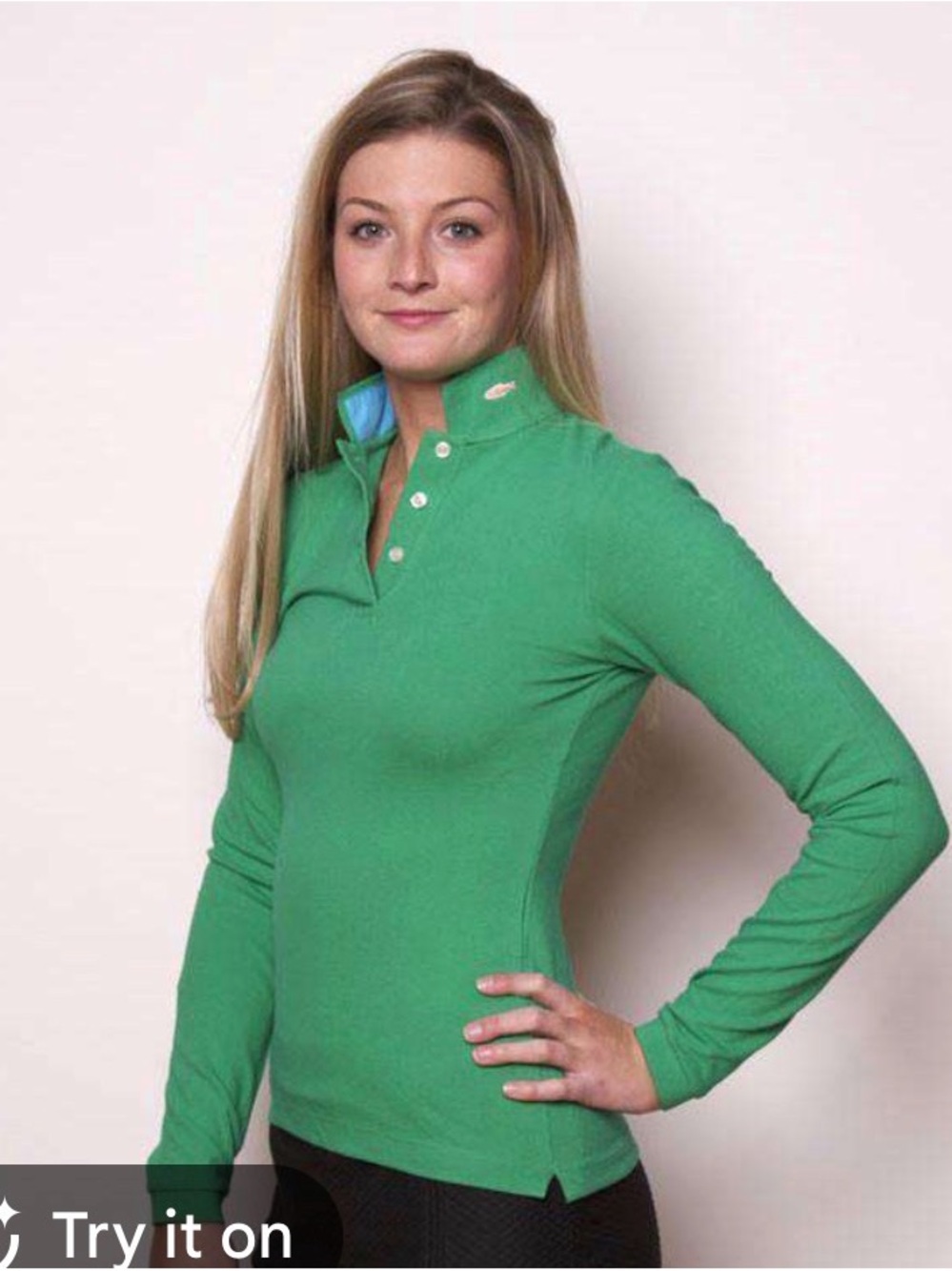 The Cove Collar Long Sleeve in Green by Salmon Cove